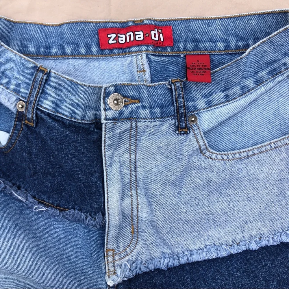 Zana Di Women's Flare Jeans - Blue Patchwork - Picture 3 of 3